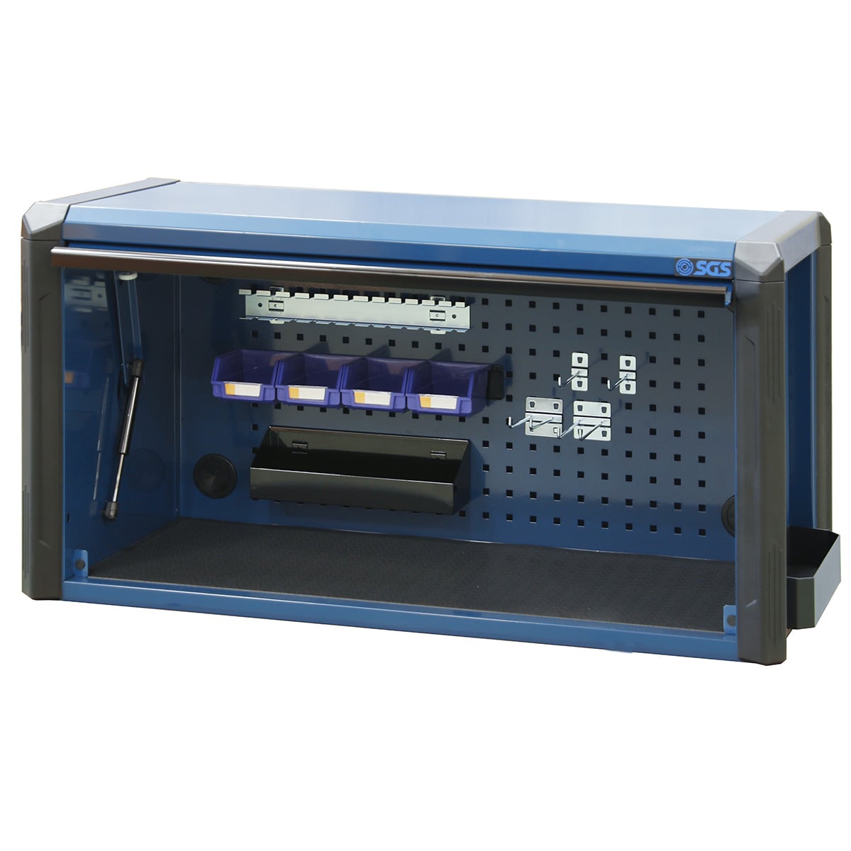 SGS 44in Roller Cabinet with Top Hutch- 10 Drawers- Blue